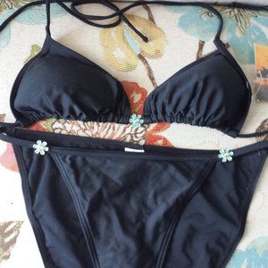 Black 2 Piece Bikini Swimsuit
